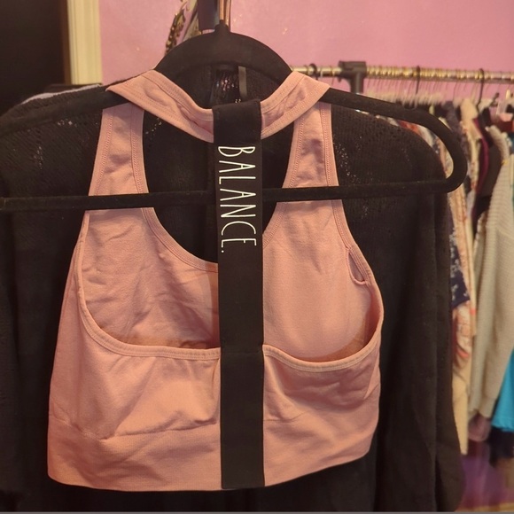 Rae Dunn Balance Blush Rose Racerback Bra Size Large - Picture 2 of 2